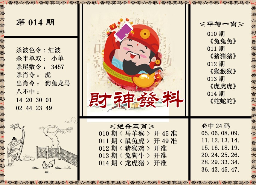 014期财神发料[图]
