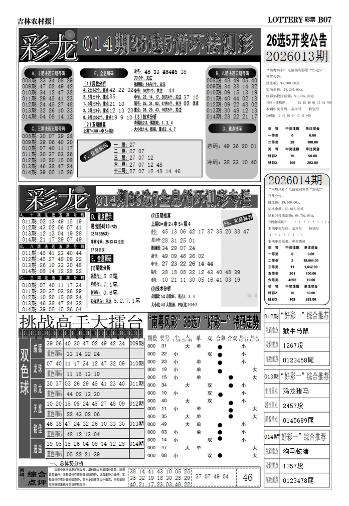 014期七星彩图(高清)D[图]
